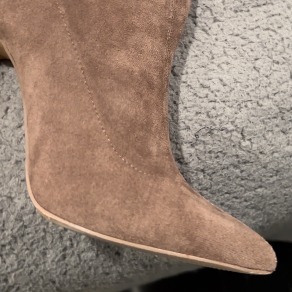 Tan above knee boots 4” high